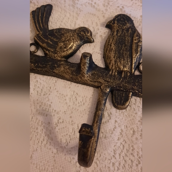 Iron Key Ring Birds On Branch 2 Hooks - Picture 4 of 4